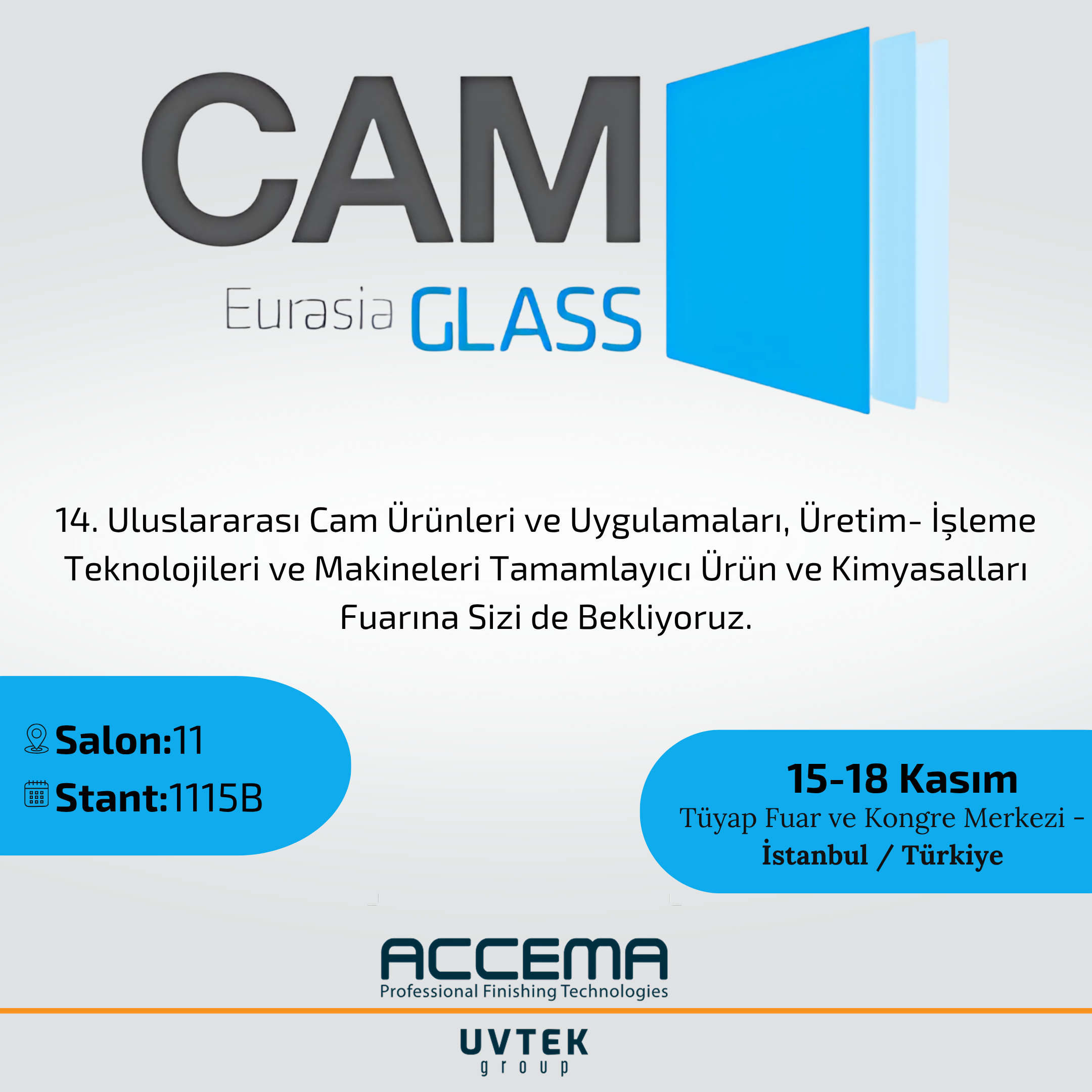 Avrasya Cam Fuarındayız !